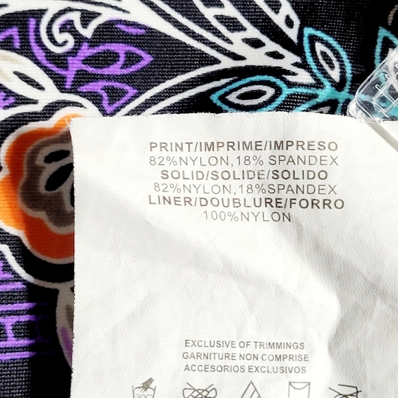 fit 4 u Swimwear Jacket Built in Bra Tropical Floral Print Long Sleeve Size 14 - Picture 7 of 11